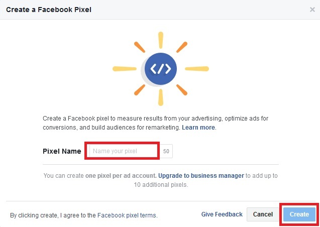 name your facebook pixel
