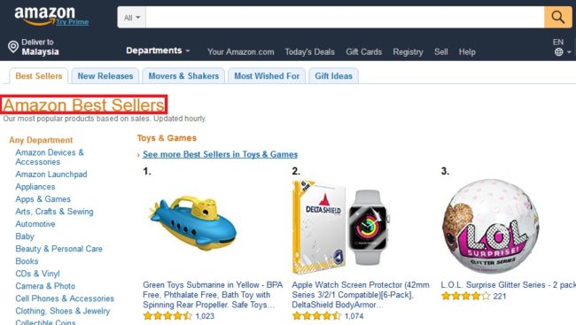 using amazon best sellers for market research