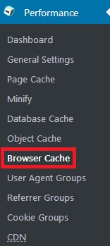browser cache settings in w3 total cache