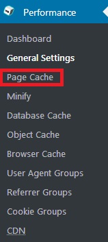 configure page cache in detail for w3 total cache