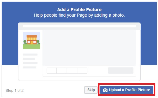 upload profile picture to your fb page