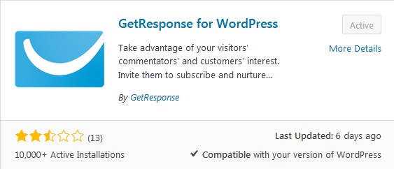 build email list with getresponse for wordpress