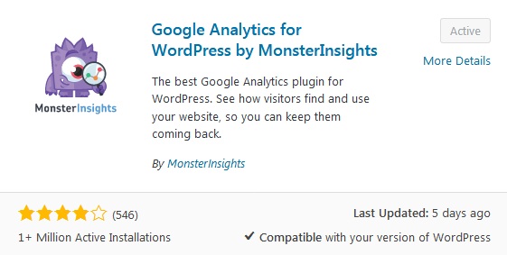 google analytics for wordpress by monsterinsights