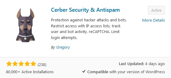 secure your site with wp cerber security & antispam wordpress plugins 