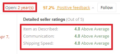 how to determine aliexpress dropshipping detailed seller ratings and store duration