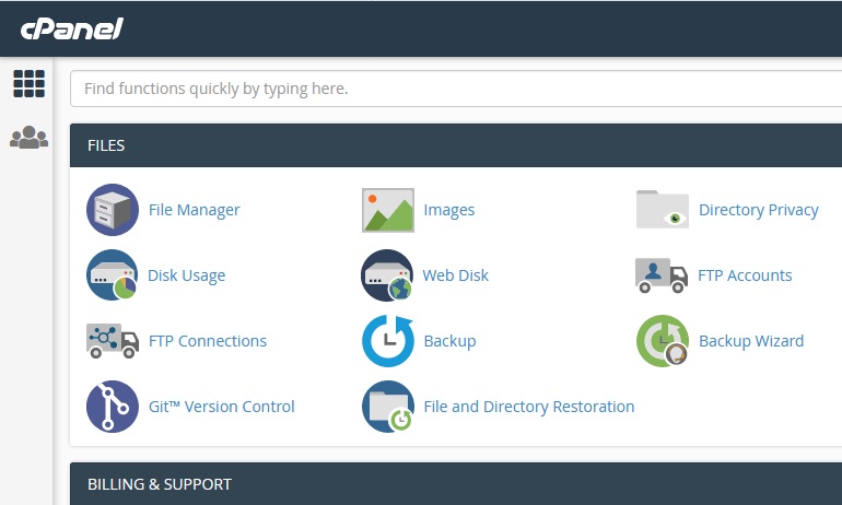 access your web hosting cpanel