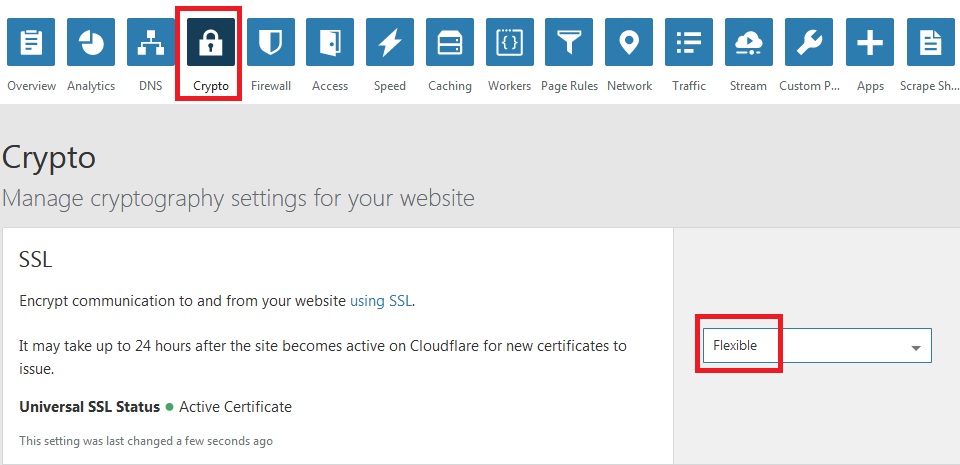 SSL Tutorial Use Flexible SSL Option In Cloudflare