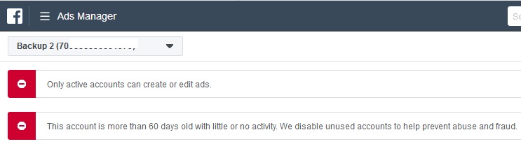 Latest Facebook Policy Facebook Ad Account Disabled If 60 Days Inactive