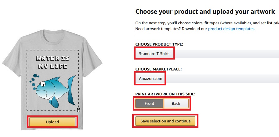 Step By Step Merch By Amazon T Shirt Design Upload Step 2
