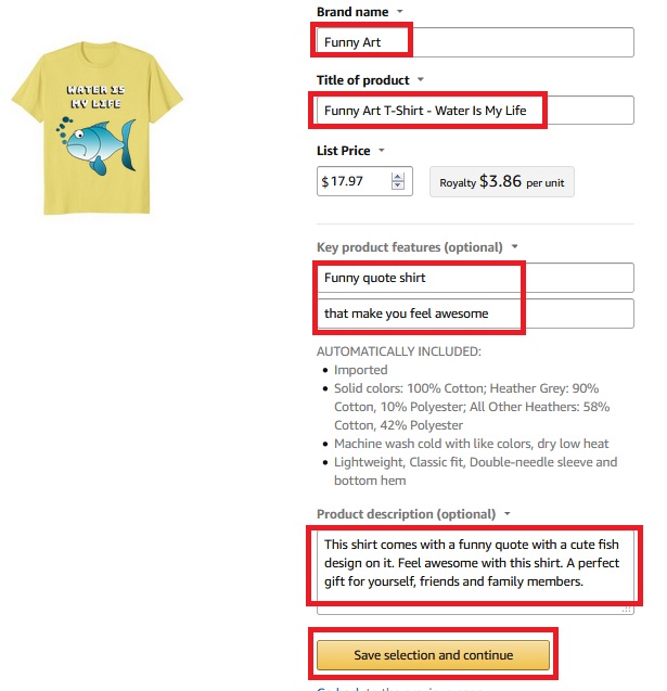 Step By Step Merch By Amazon T Shirt Design Upload Step 5