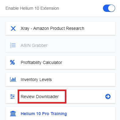 Steps Helium 10 Review Downloader