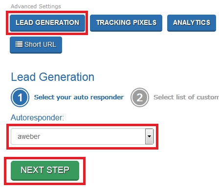Choosing Free Aweber Account In GearBubble Lead Generation For List Buildng