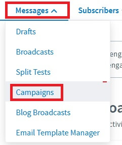 Create Campaigns Message Inside Aweber Dashboard