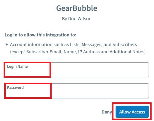 Giving GearBubble Permission To Integrate With Your Free Aweber Account For Email List Building
