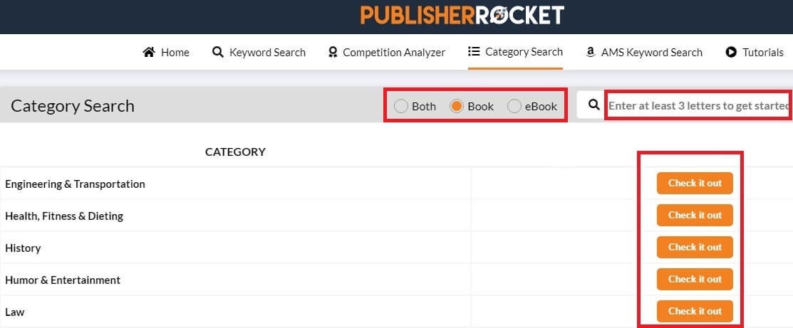 Using Publisher Rocket To Filter The Amazon Book Categories List